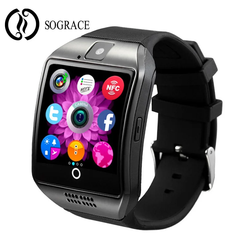 Q18 Смарт часы Bluetooth Relogio Android Smartwatch Телефонный звонок sim tf Камера для IOS iPhone samsung HUAWEI