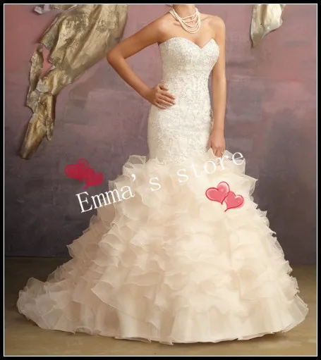 

MORI-Free Shipping Designer Intricate 2013 New Elegant A-Line Sweetheart Beaded Applique Tulle Lace Train White Wedding Dresses