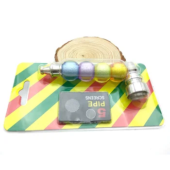 

1 Pcs Color Beads Smok Metal Pipes Portable Smoking Pipe Tobacco Pipe Smoking Pipes Narguile Grinder Smoke Cigarette Holder