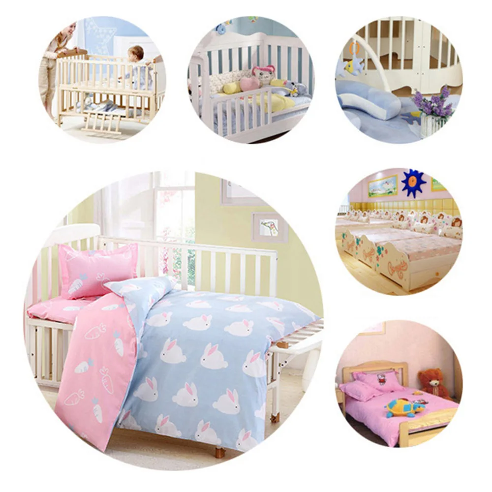  Baby Bedding Set 3Pcs Cotton Crib Bed Linen Kit For Boy Girl Cartoon Includes Pillowcase Bed Sheet 
