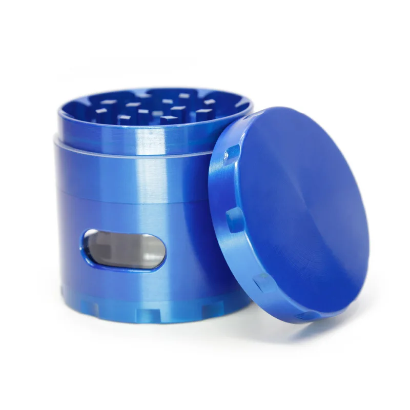 

2.5 Inch 4 Layer Zinc Alloy Side Window Herb Grinder Smoke Crusher Hand Muller Spice Accessories Poolen Tobacco Grinder