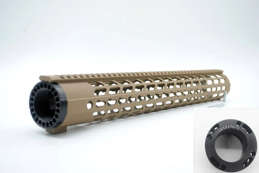 TirRock 17 дюймов. 308/7. 62 Keymod Handguard Rail Free Float Picatinny система крепления Ультралегкая алюминиевая_ Tan/FDE цветная печать