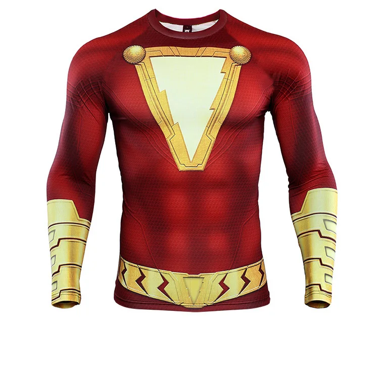 Shazam спортивные футболки 3D печатных мужские обтягивающие рубашки 2019 новый топ для