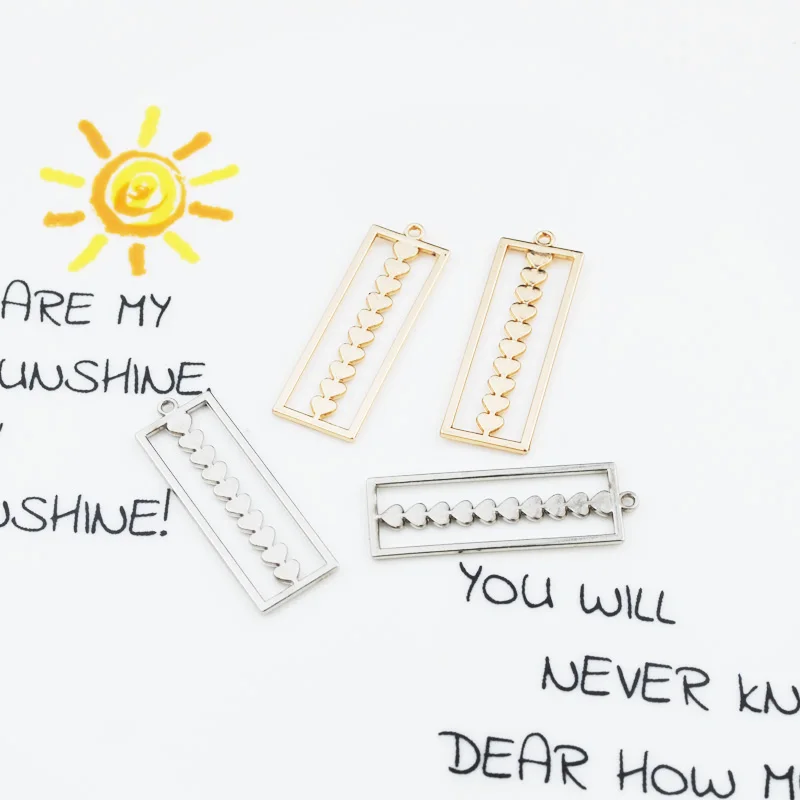 

10 PC/Lot Gold Color Pendants For Jewelry Making 39*13mm Geometric Shape Bracelet Earring Necklace Charm