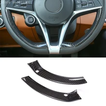 

Carbon Fiber Style ABS Plastic Steering Wheel Decoration Frame Strip Cover Trim For Alfa Romeo Giulia Stelvio 2017 Car Accessory