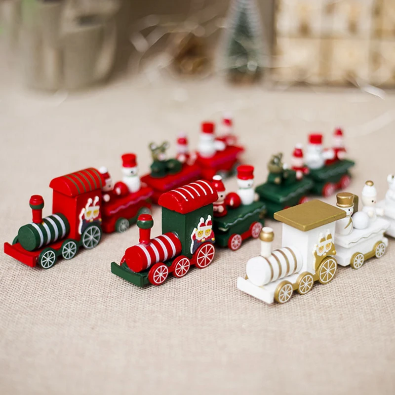

Christmas Decoration For Home Little Train Popular Wooden Train Decor Christmas Valentine's Day Gift New Year Supplies