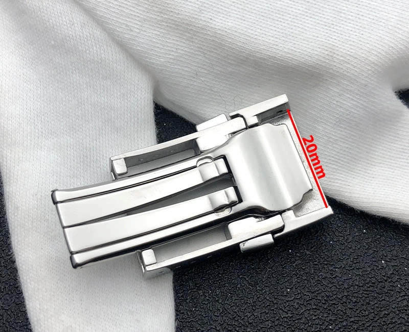 Высокое Качество Толстая Нержавеющая сталь Пряжка для Breitling ремешок для часов 20*20 мм полировка двойной клик застежка Мужские часы ремешок логотип на