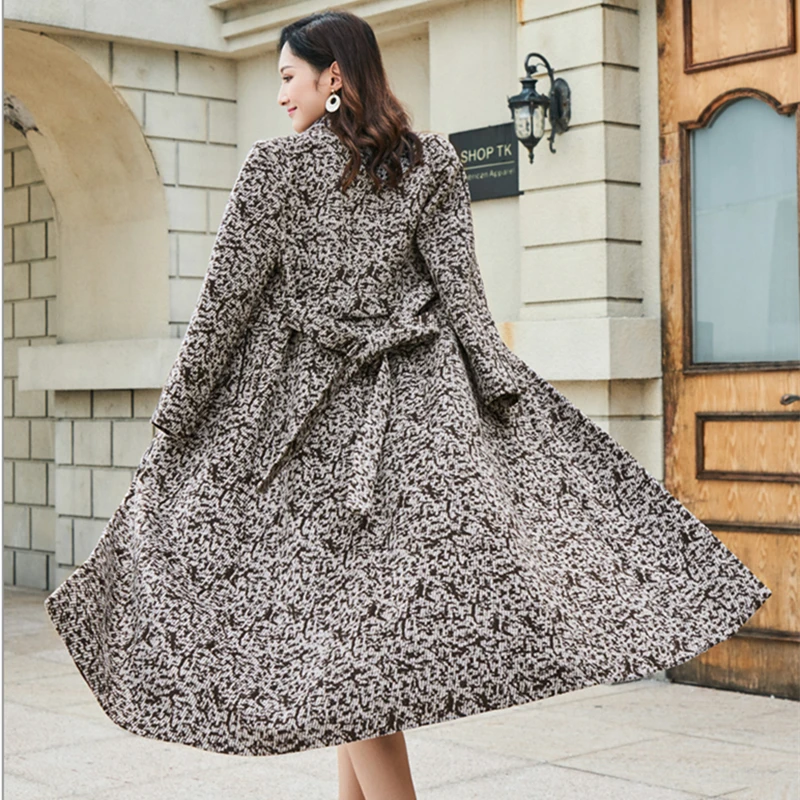 Manteau femme 2019 Новое Женское осенне зимнее пальто женское винтажное шерстяное с