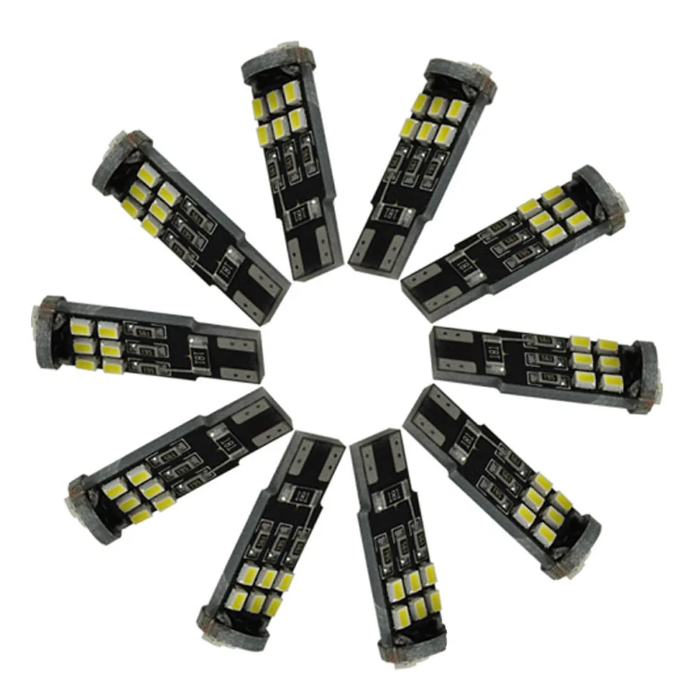 

10pcs High quality T10 CANBUS 15SMD 3020 194 W5W 501 5050 5SMD White Car Side Tail Light Bulb