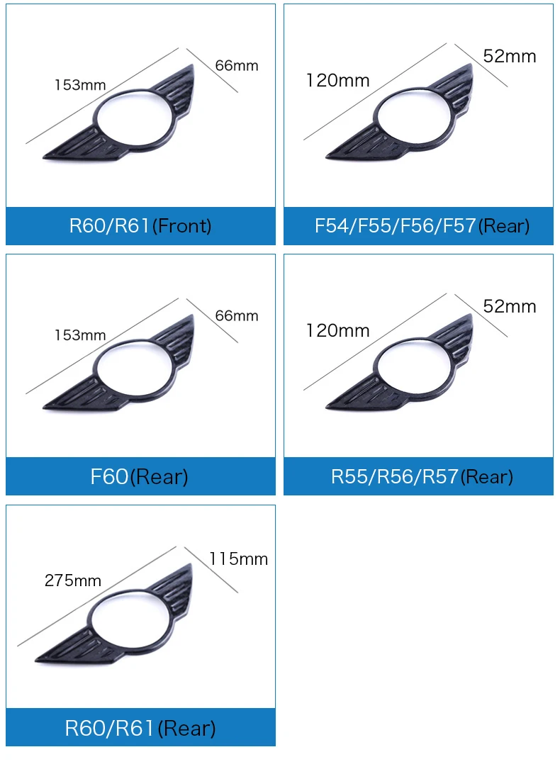 Carbon Fiber Car Logo Front Hood Badge Rear Trunk Emblem for Mini Cooper F54 F55 F56 F60 R60 R61 R55 R56 Countryman (2)