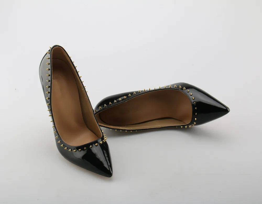 Talons Sexy Mariage Yue Hauts Chaussures Pompes Jabon picture Pointu 2 Noir picture Picture Verni Bout 3 Femmes De Cuir 1 En Italien Rivets Pointes À CxqXqYwr0z