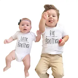 2017 г.; Одинаковая одежда для малышей; боди для маленьких мальчиков; футболка с надписью «Big Brother»; топы; одежда с надписью