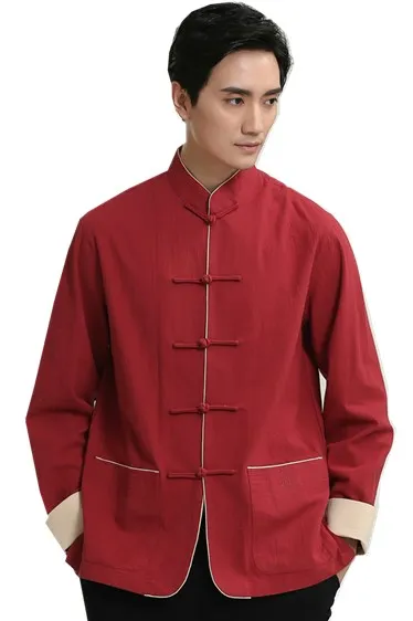 Shanghai Story chinese traditional men clothing oriental mens clothing tangzhuang tai chi shirt Kungfu Top For Man