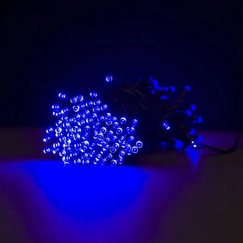 Светодиодный Сказочный светильник на солнечной энергии, 8 вариантов, внутри, снаружи, водонепроницаемый, на Рождество, праздник, ночь, вечерние, для комнаты, двора, для сцены - Цвет: blue