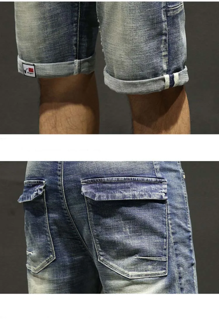 2018 новые модные мужские рваные Короткие джинсы брендовая одежда бермуды горячей Летняя распродажа хлопковые Капри дышащая Джинсовые