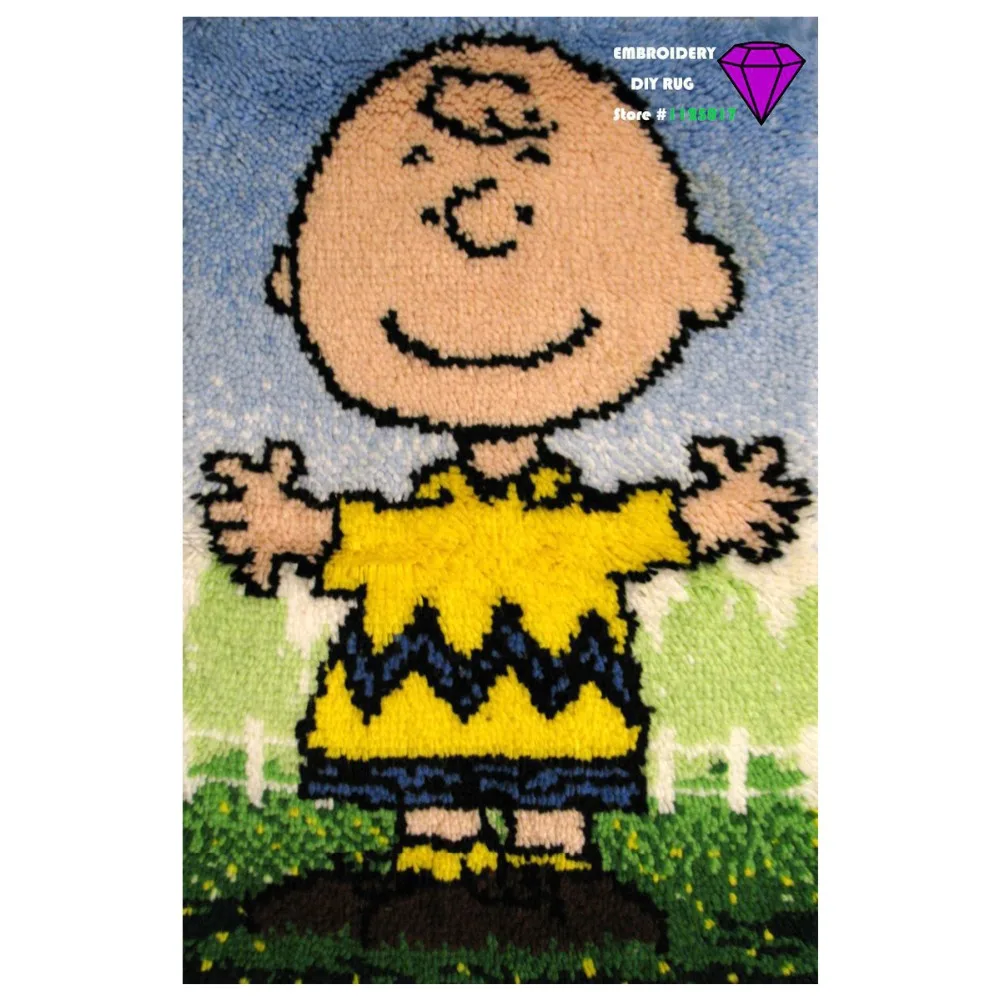 

cross-stitch carpet DIY Mat Rug Needlework Embroidery Kit Unfinished Crocheting Yam Cushion Embroidery Carpet little boy