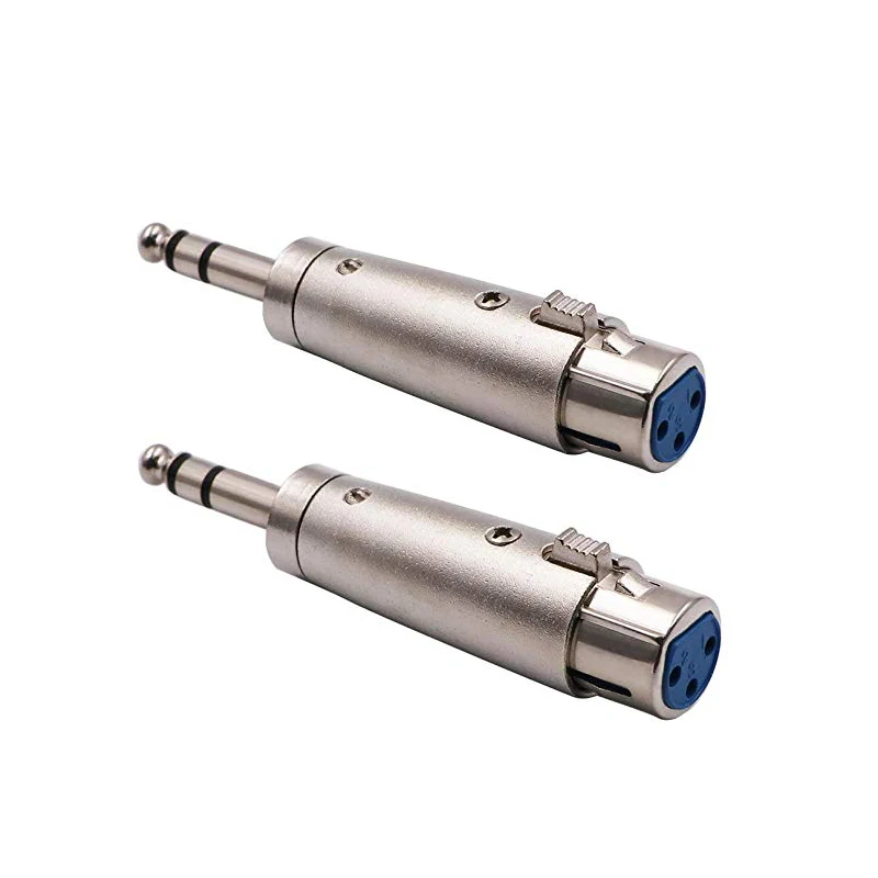 3 конт. xlr гнездо 1/4 &quot6 35 мм штекер стерео микрофон никелированный адаптер разъем