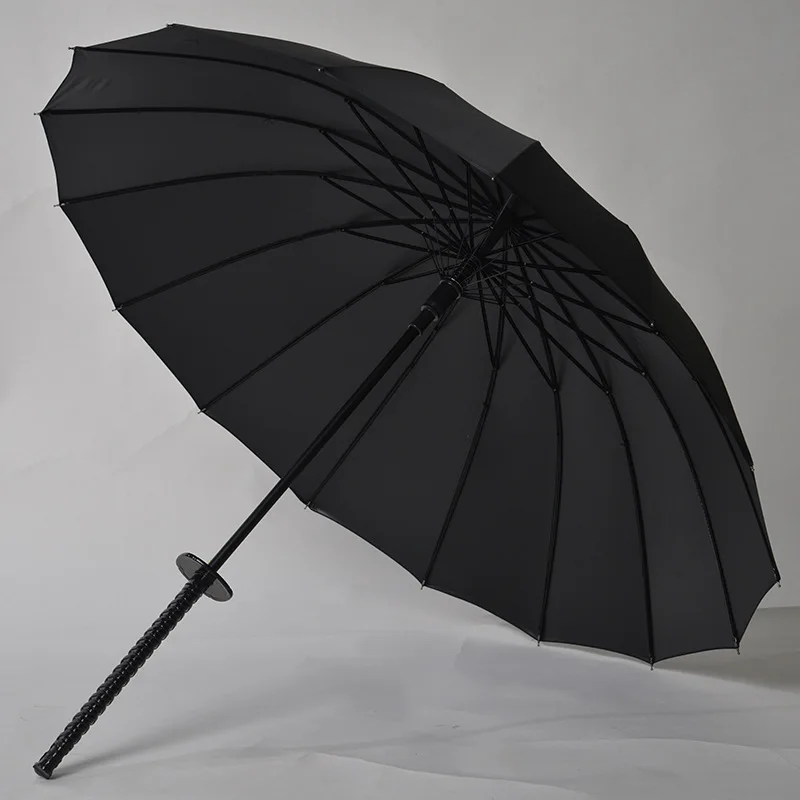 Windproof Samurai Sword Japanese Ninja-like Umbrella Long Handle Ribs Unique Sunny And Rainy Male Manual Open Close Umbrellas