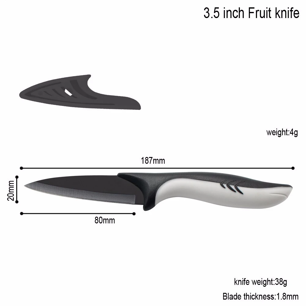 COOBNESS кухонные ножи, инструмент Santoku, нож шеф-повара, нож для очистки овощей, нож для нарезки хлеба, черное лезвие, нож из нержавеющей стали, для дома - Цвет: 3.5 Inch Paring