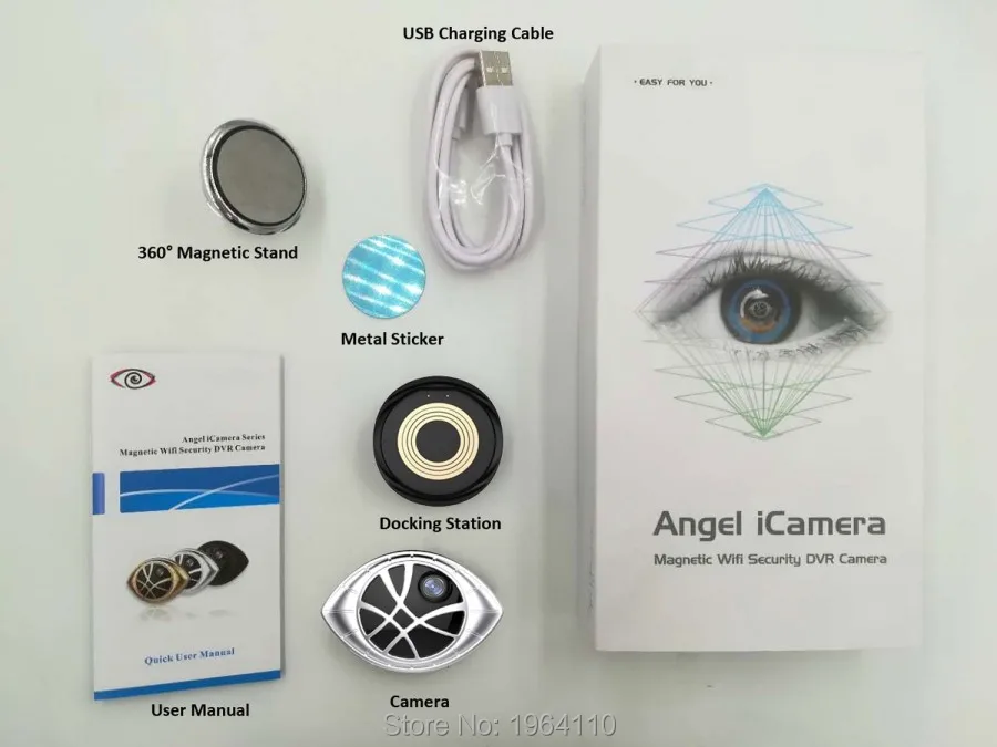 Super Mini Portable Magnetic WiFi Security DVR Camera Motion Detection & Magnetic Bracket Universal Installation package