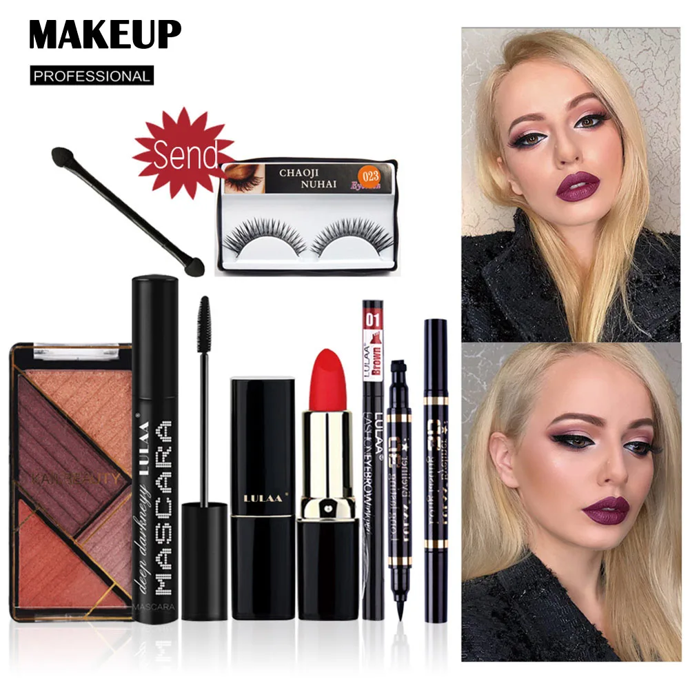 

Best 7 Piece Sets of Cosmetics Eyeshadow Lipstick Sets Cosmetic QQ99