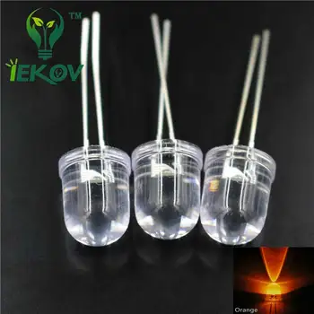 

100pcs LED 10mm LED Orange/amber 10MM Round Emitting Diodes LEDS Lamp Light Bulb Electronic Components