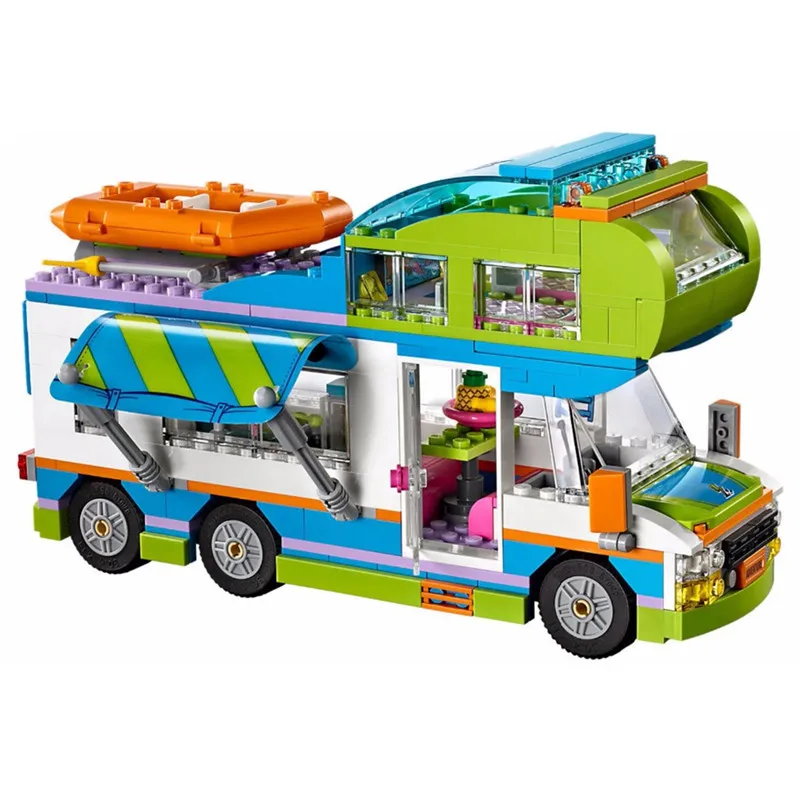 

546pcs Diy Compatible With Legoingly Girl Friends Series Mia Campered Van Adventure Model Blocks Bricks Toys For Children Gifts