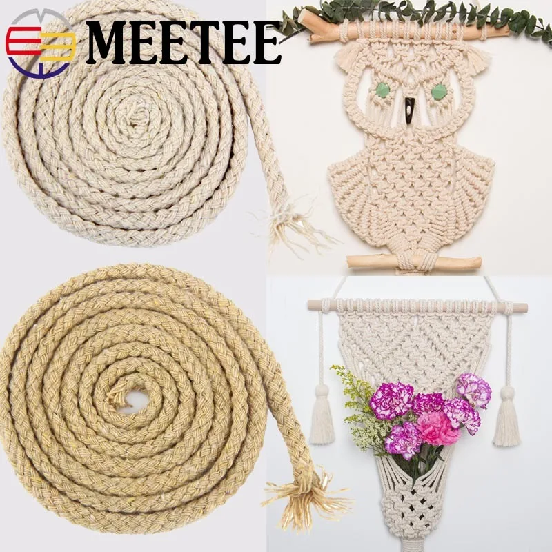 

20Meters 5mm Eco-Friendly Braided Cotton Cord High Tenacity Twisted Cotton Rope DIY Craft Woven String Home Textile Home Decor