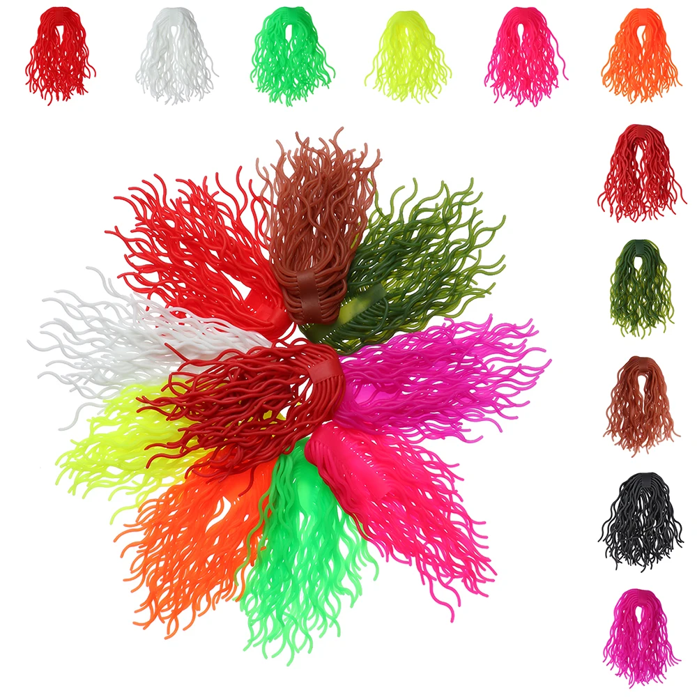 

Silicone Soft Lure Baits for Squirmy Worm Body Fly Tying Patterns for Steel Head Hook Grub Nymphs Shads Squiggly Fishing Tackle