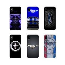 Para Samsung Galaxy S4 S5 MINI S6 S7 borde S8 S9 S10 Plus nota 3 4 5 8 9 Ford Mustang jefe logo divertido transparente fundas de TPU cubre