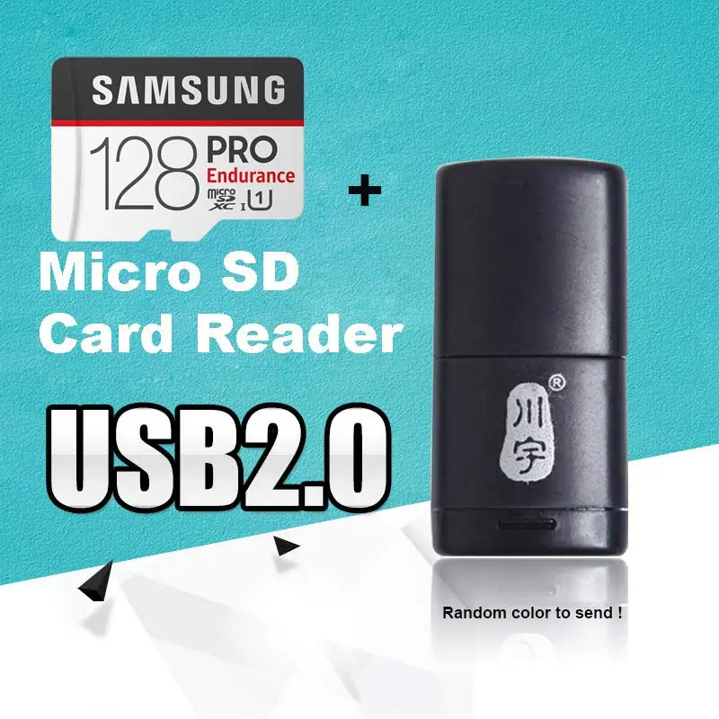 Samsung micro sd 32 Гб 64 Гб 128 ГБ выносливость Pro 17520 часов U1 класс 10 UHS-I карта памяти для видеомонитора рекордер TF карта - Емкость: MJ128G plus TF reade