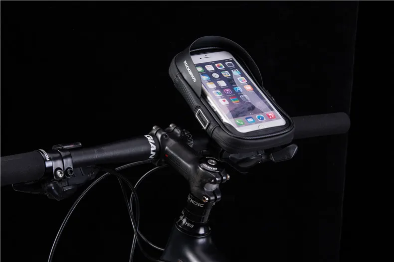ROCKBROS велосипедная Передняя сумка велосипедный Телефон держатель для горного велосипеда Чехол MTB руль колыбель 360 градусов вращающийся телефон сумка 6,0 дюймов