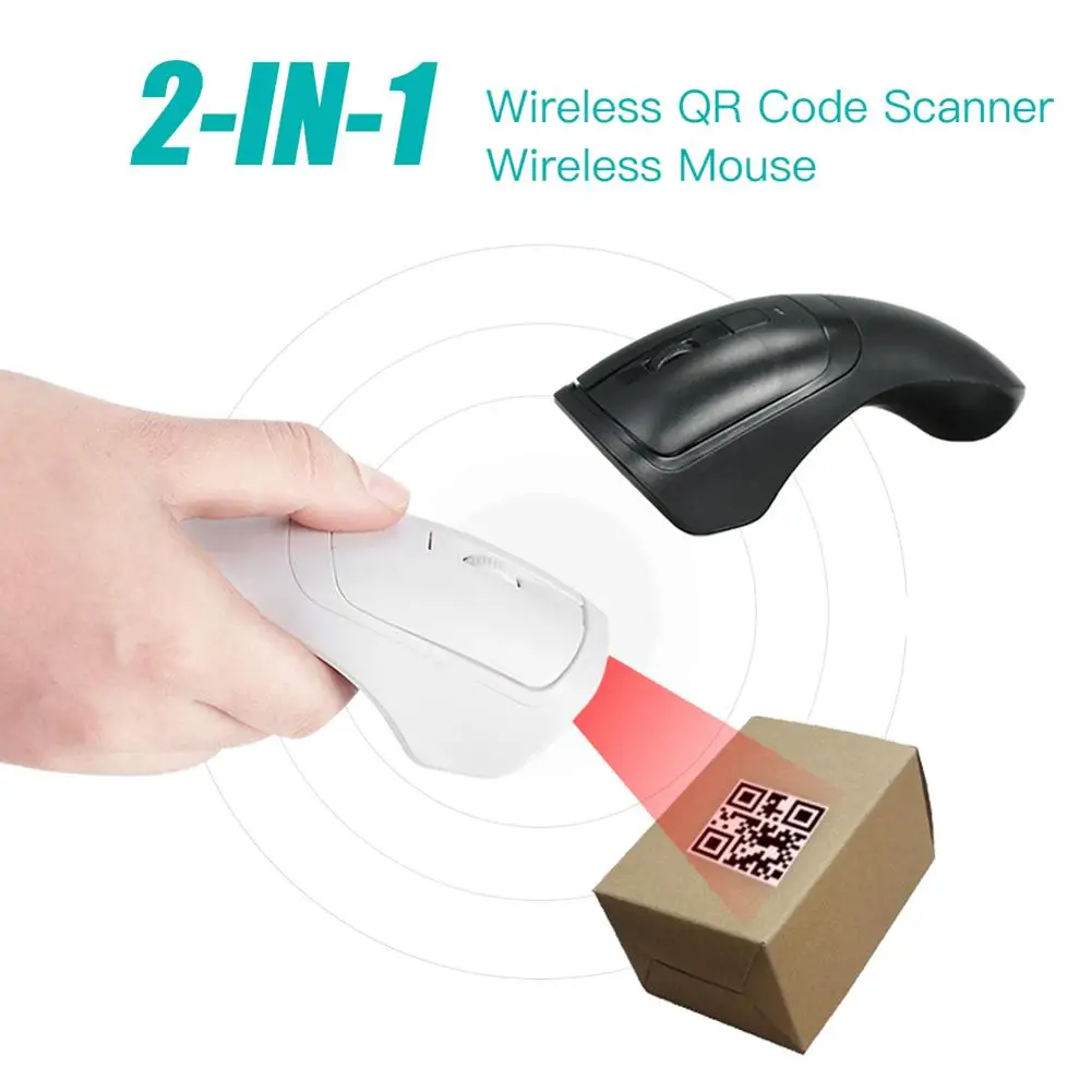 2.4 GHz المحمولة USB اللاسلكية مؤشر الماوس الباركود ماسحة 1D 2D رمز قارئ الساخن