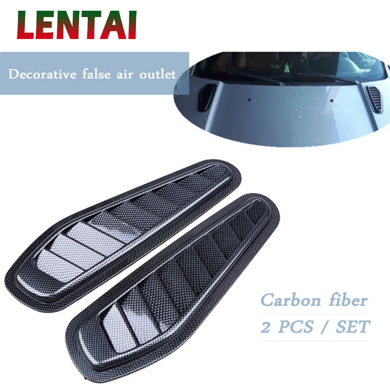 

LENTAI For BMW e46 e39 e90 e60 Mercedes benz w204 Acura 1Set Carbon Fiber Car Air Flow Vent Intake Hood Scoop Vent Bonnet Cover