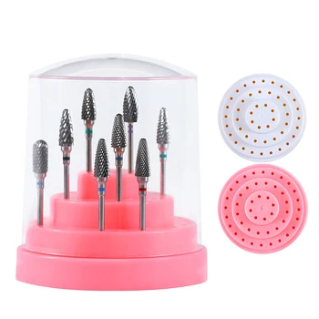 

Forty eight Holes Nail Polishing Machine Grinding Head Storage Box Display Manicure Drill Bits Container