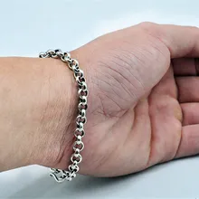925 пробы серебряный мужской браслет, браслеты, браслет, роскошный мужской браслет 5 мм, мужские изысканные ювелирные изделия, подарок на день рождения, подвески