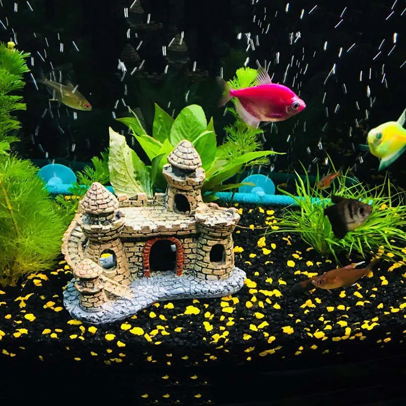 Hoomall Смола украшения для аквариума декор Старый европейский стиль дом пейзаж