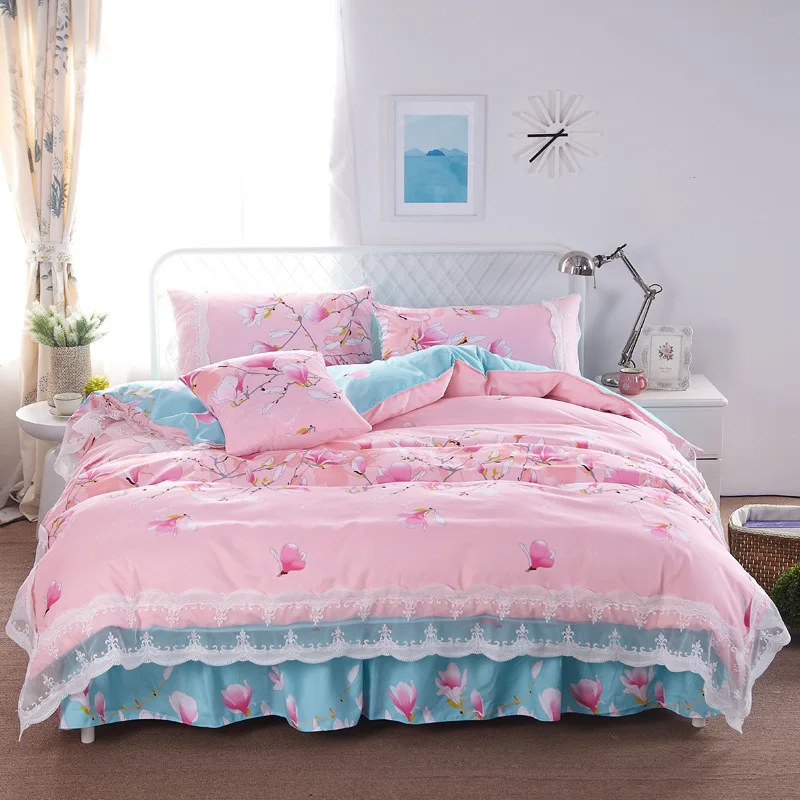 

Free Shipping Modern Style 100% Cotton Duvet Cover Set Bed Sheet Pillowcase King Size Super Soft Bedding Sets GODU015