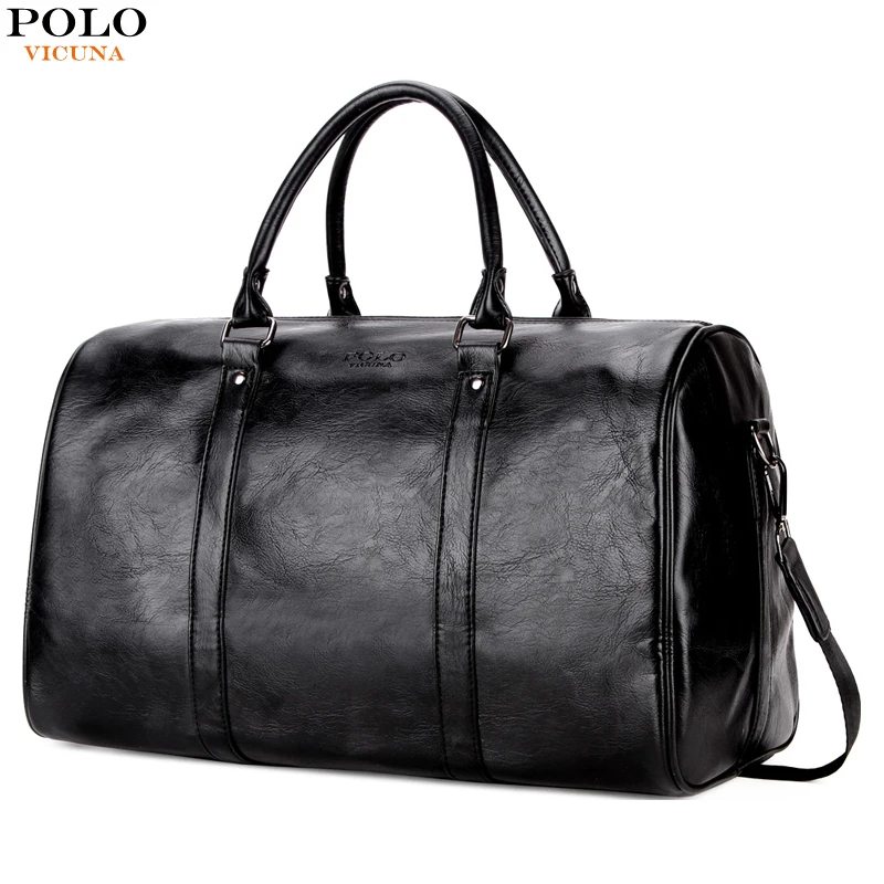 

VICUNA POLO Casual Men's Travel Bags Handbags Large Capacity Shoulder Bag Solid Travel Duffle For Male High Quality Leather Bag