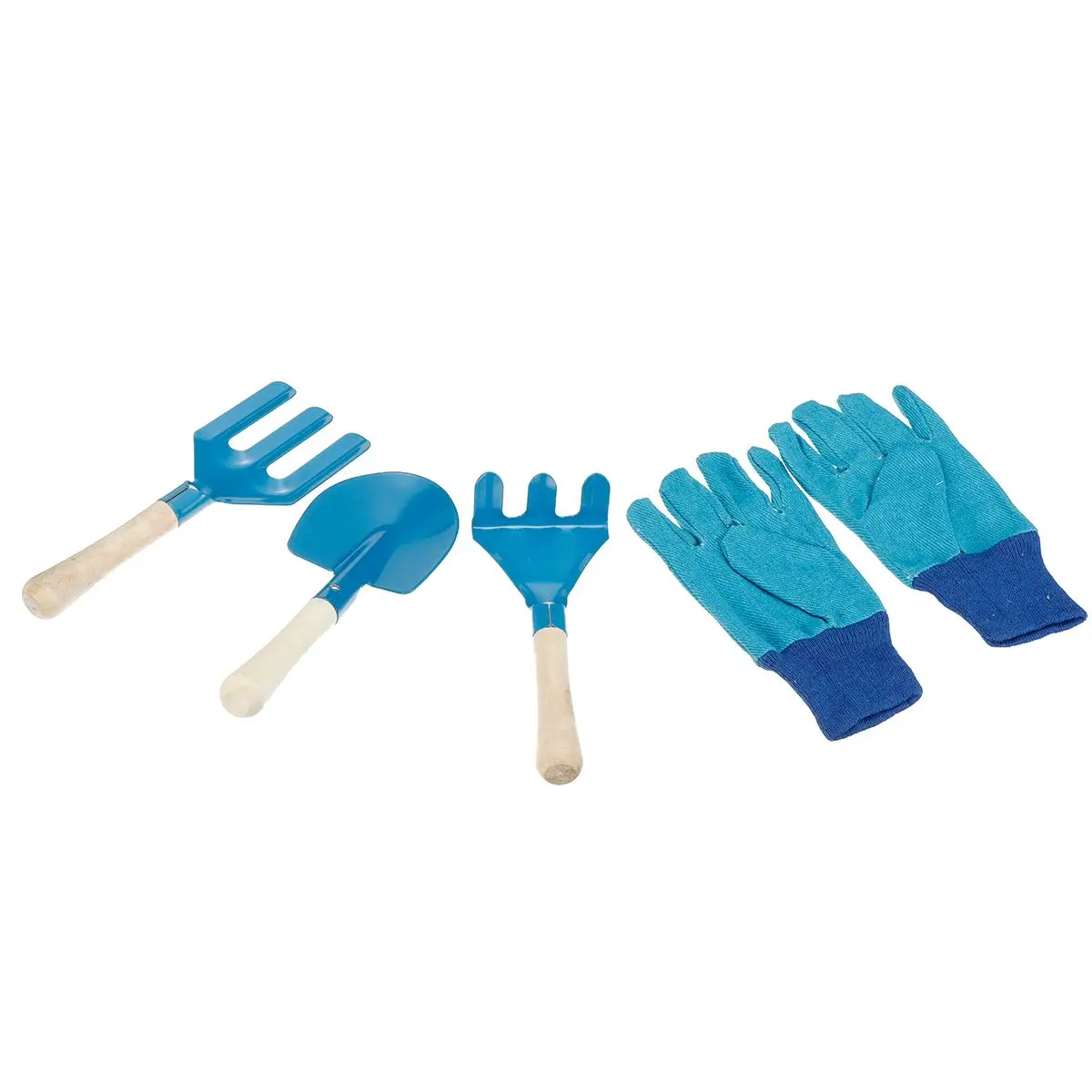 6PC Kids Garden Tools Set Outdoor Toys For Children Sturdy Tote Metal Tools Wooden Handle Beach Sandbox Toy Early Learning Guide