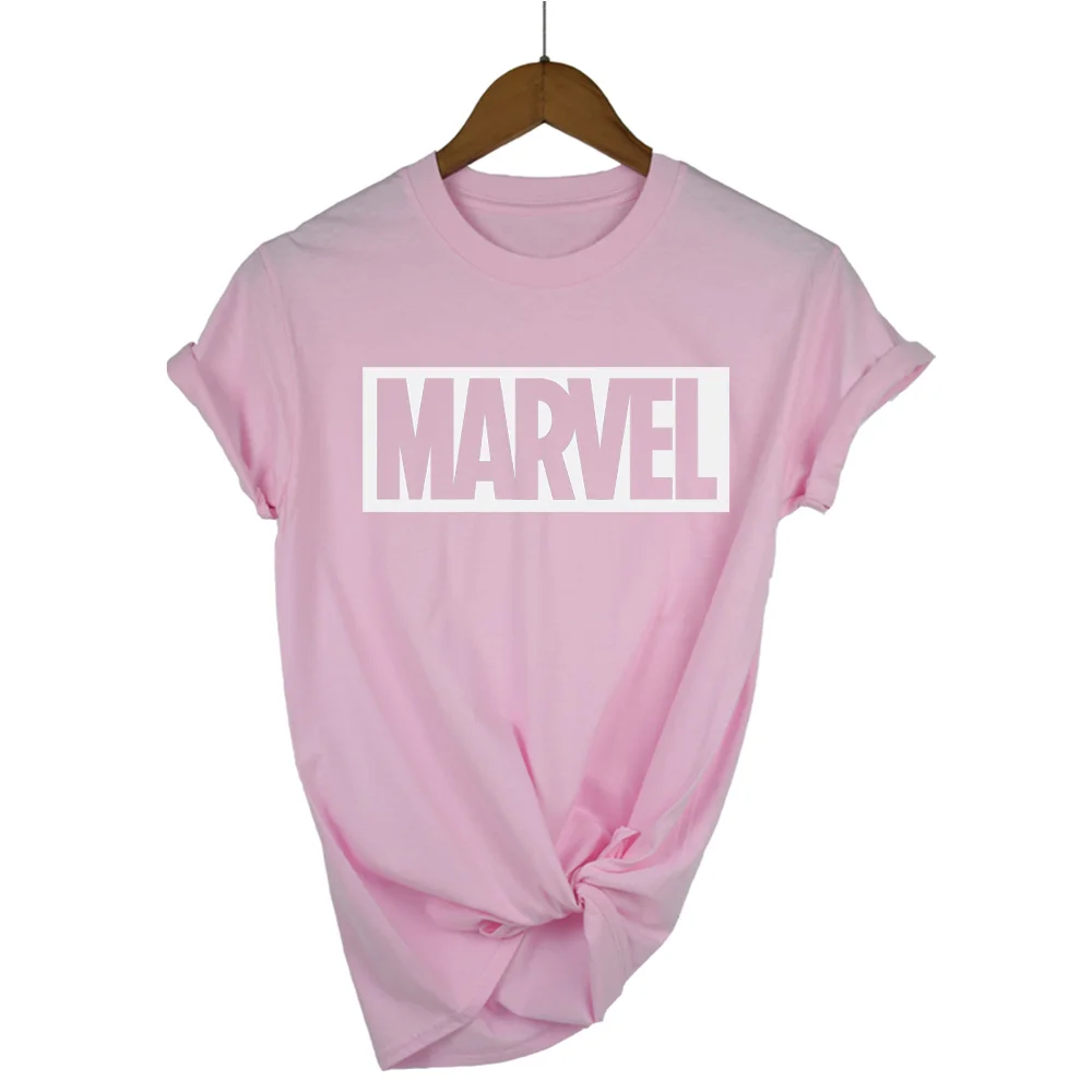 Модные повседневные женские футболки в стиле Харадзюку, панк-рок, Марвел, ts, хлопковая Футболка tumblr, повседневные хипстерские футболки для женщин, Топ - Цвет: pink
