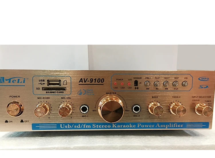 AV 9100 300 Вт + 220 В 5 канальный USB SD FM Радио стерео караоке домашний кинотеатр аудио
