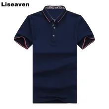 Liseaven мужская приталенная летняя рубашка поло, мужские топы с коротким рукавом и отложным воротником, мужские Поло