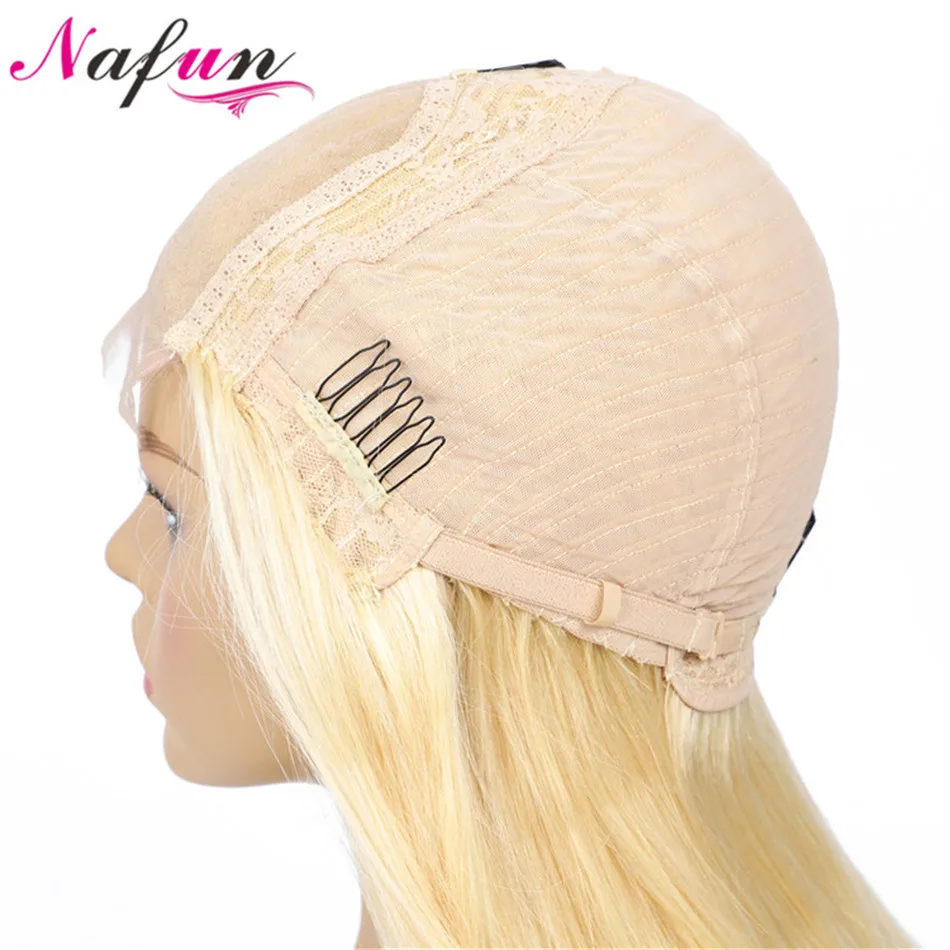 NAFUN 4x4 парики на шнурках 613 цвет прямые человеческие волосы парики Remy перуанские светлые волосы парик на шнурках Швейцарский парик