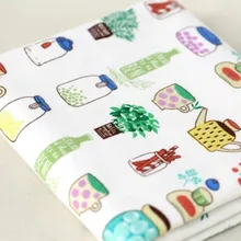 Белый бутылка Jar ситец льняной ткани смесь ткани по полметра для украшения ткани Diy Шторы диван крышка скатерть