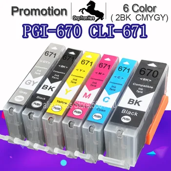 

6c For Canon TS8060 TS9060 Printer for Canon PIXMA TS8060 TS9060 TS8060 TS9060 Printer Ink cartridge PGI670
