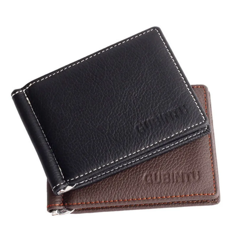 

New Men Genuine Leather Wallet Fashion Brand Slim Front Pocket Money Clip Wallet