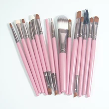 Professional 15Pcs Cosmetic Makeup Brush Women Foundation Eyeshadow Eyeliner Lip Brand Make Up Eye Brushes Set 12 Colors