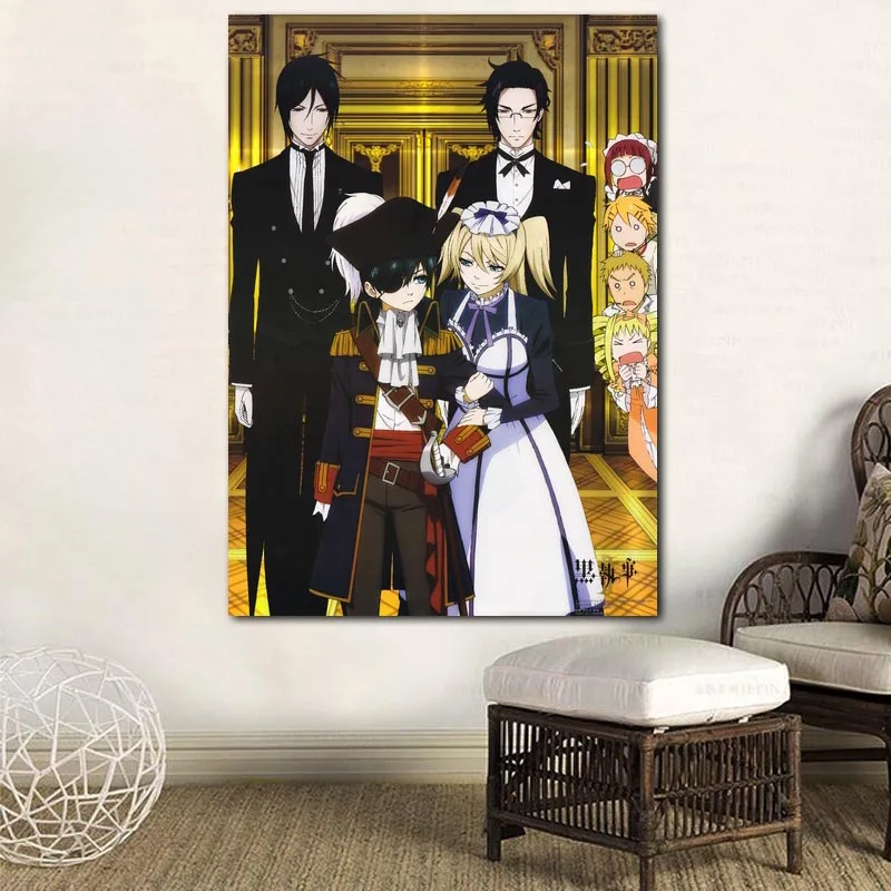 

Wall Art Modular Painting Modern Printed HD Pictures Anime Black Butler Home Decoration Canvas Nordic Style Poster Living Room