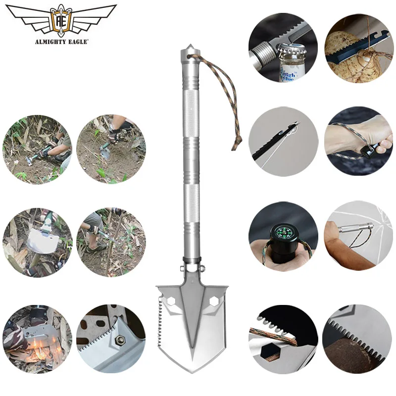 Camping Shovel Outdoor Multi Tool Multifunctional Folding Shovel Women Self-defense